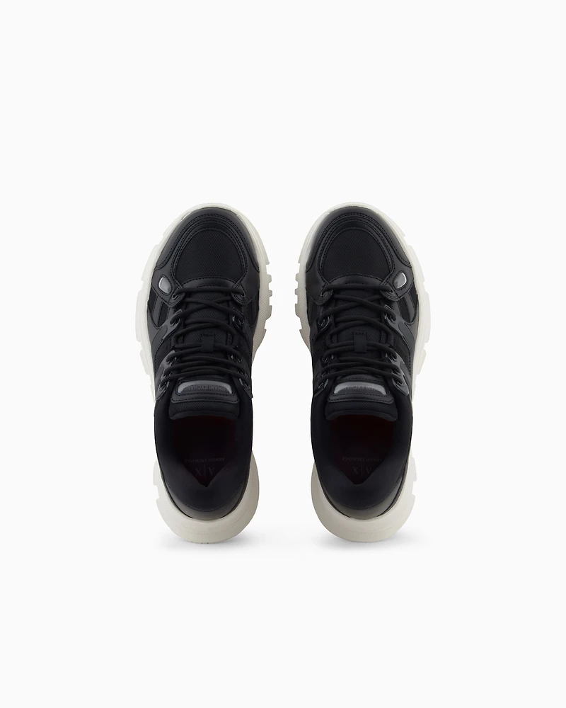 Armani Exchange - Sneakers with contrasting details, Man, Black, Size: