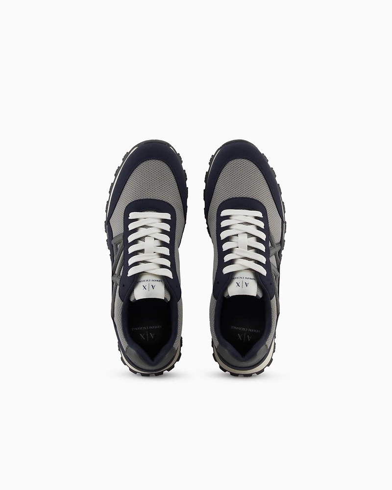 Armani Exchange - Sneakers with contrasting logo, Man, Grey, Size:
