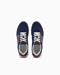 Armani Exchange - Sneakers with contrasting logo, Man, Blue, Size: