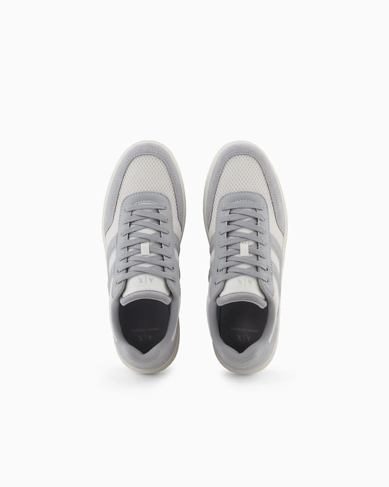 Armani Exchange - Mesh sneakers with contrasting inserts, Man, Grey, Size:
