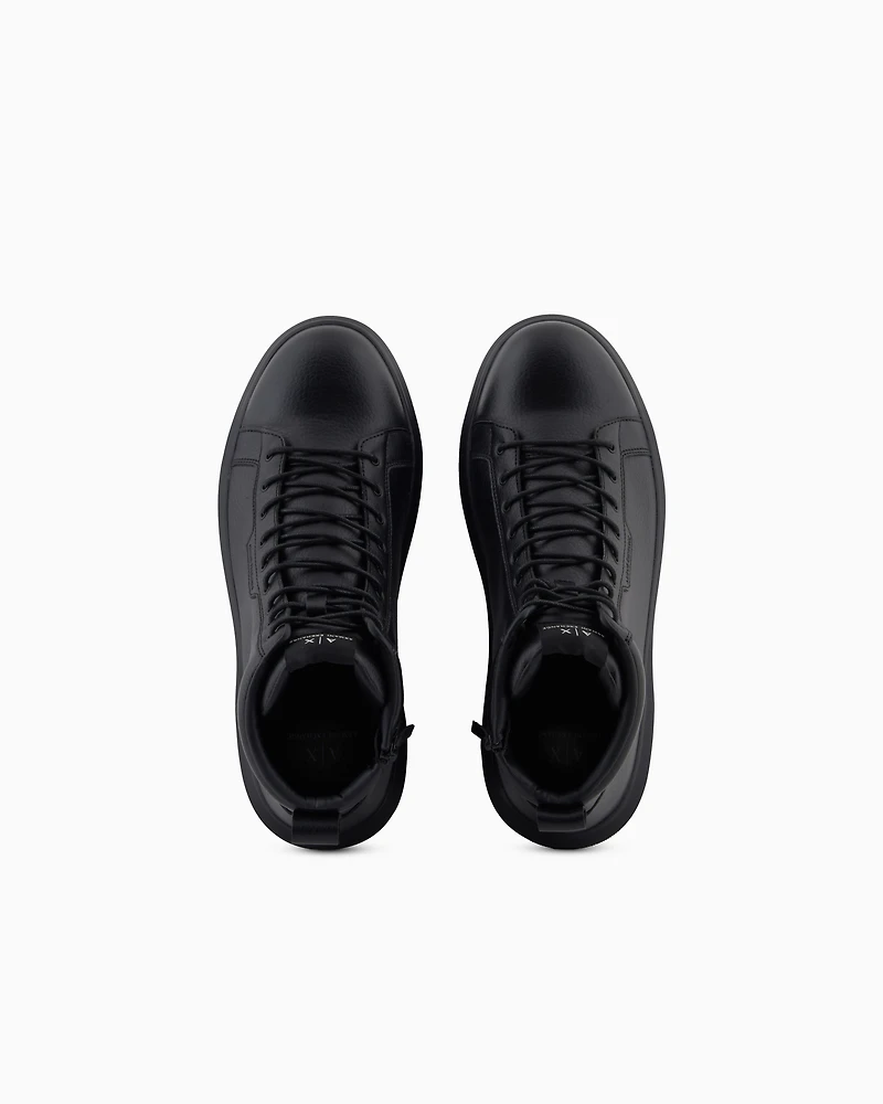 Armani Exchange - High sneakers with platform sole, Man, Black, Size: