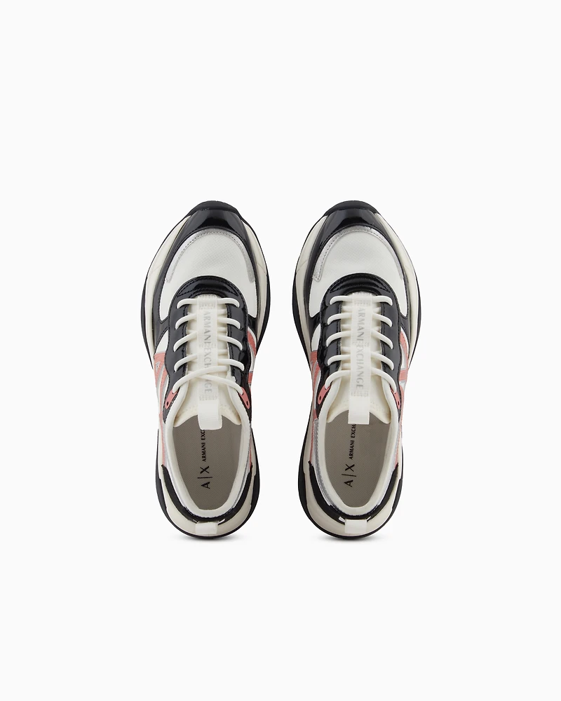 Armani Exchange - Chunky sneakers with logo, Woman, Pink, Size: