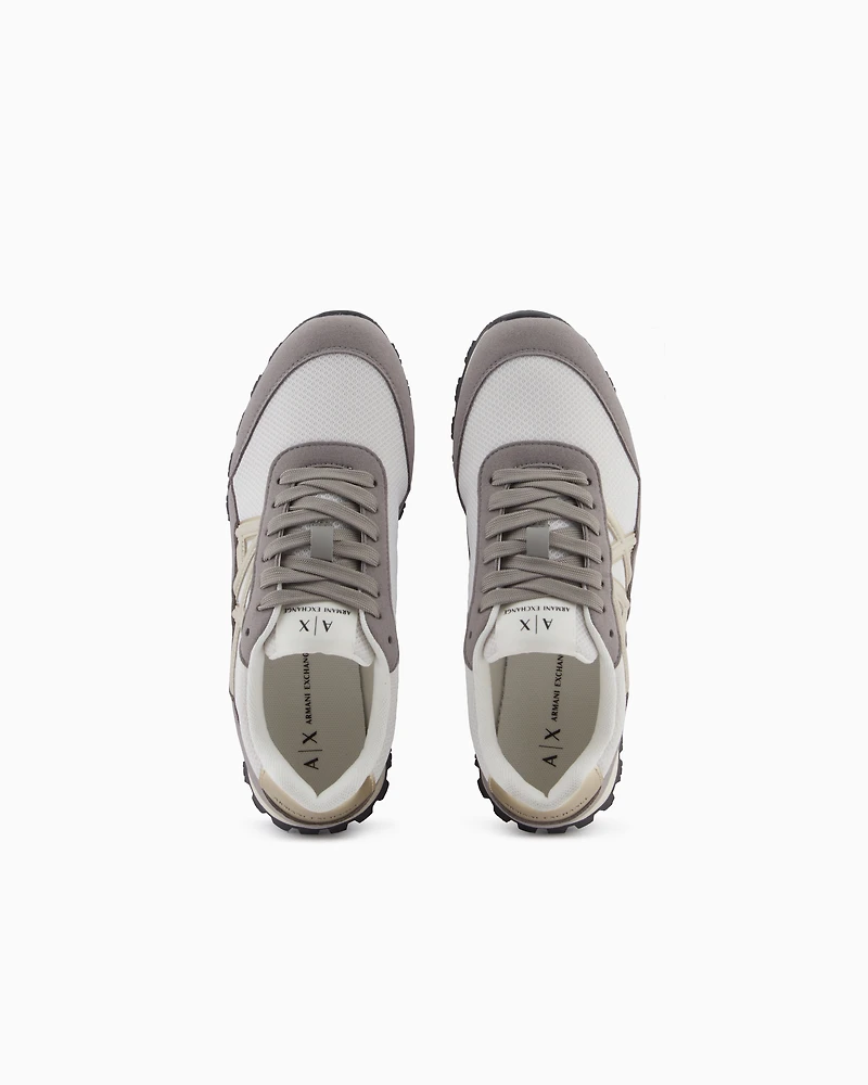 Armani Exchange -  Running sneakers mesh and suede, Woman, Brown, Size: