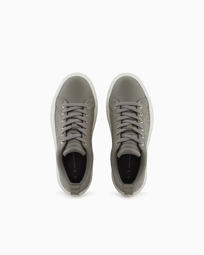 Platform sneakers with geometric texture