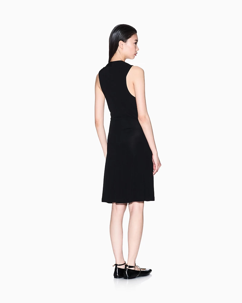 Armani Exchange - Jersey flared midi dresses, Woman, Black, Size: