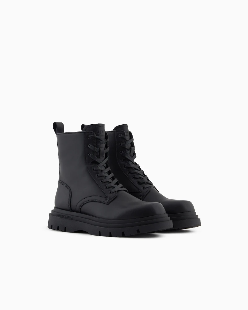 Armani Exchange - Leather amphibians, Man, Black, Size: