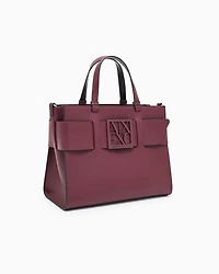 Armani Exchange - Large tote bag with double handles and shoulder strap, Woman, Burgundy, Size: TU