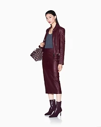 Armani Exchange - Leather jacket with quilted sleeves, Woman, Burgundy, Size: