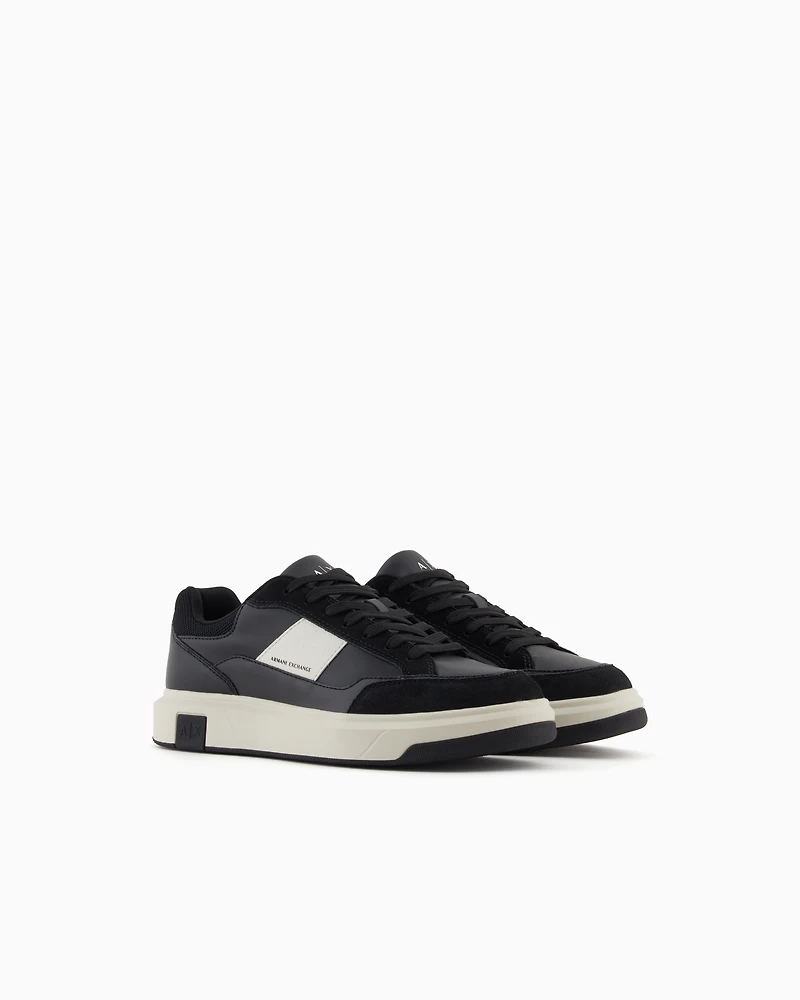 Sneakers with contrasting inserts