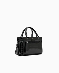 Mini bag with metallic crocodile effect