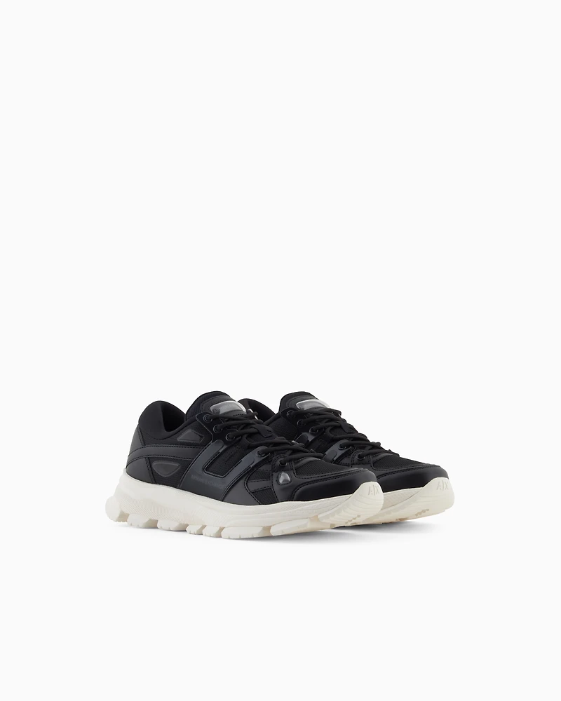 Armani Exchange - Sneakers with contrasting details, Man, Black, Size: