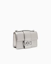 Armani Exchange - Shoulder bag with metal logo, Woman, Silver, Size: TU