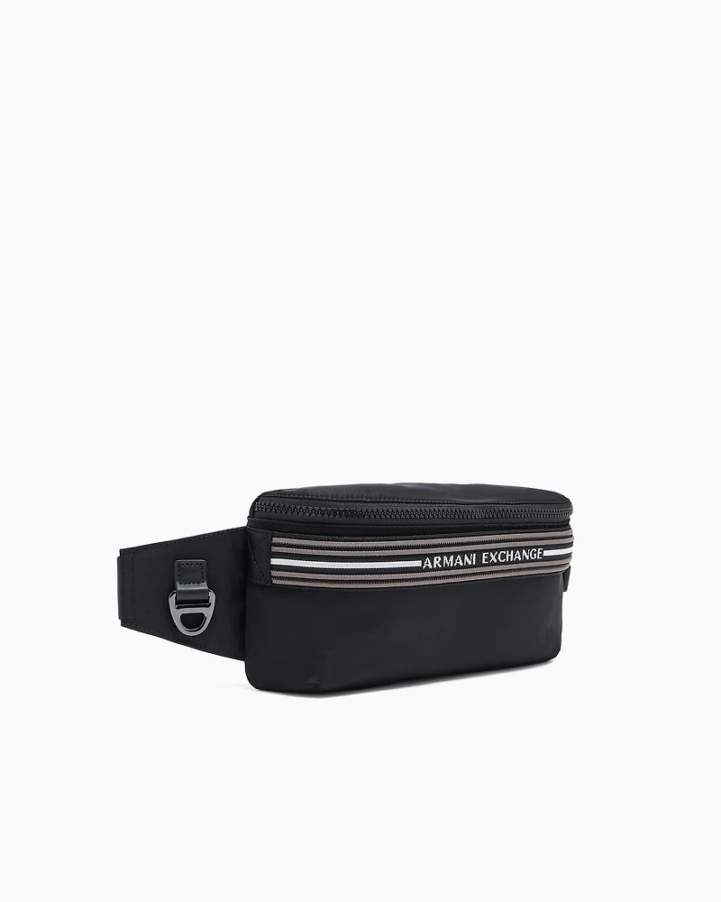 Armani Exchange - Logo stripe pouch, Man, Black, Size: TU