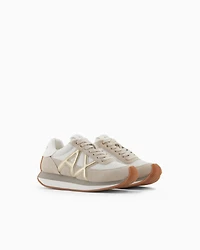 Running style sneakers with logo