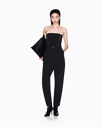 Jumpsuit with pleats and belt