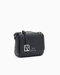 Armani Exchange - Allover logo shoulder bag, Woman, Black, Size: TU