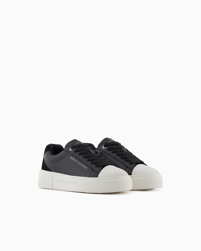 Sneakers with suede inserts