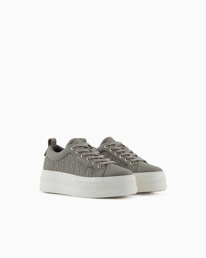 Platform sneakers with geometric texture
