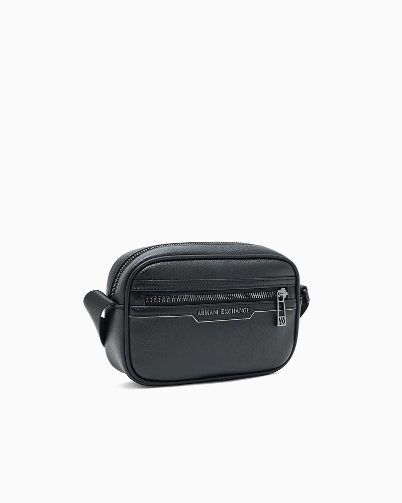 Armani Exchange - Shiny effect shoulder bag, Man, Black, Size: TU