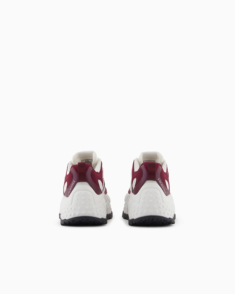Armani Exchange - Chunky sneakers with contrasting inserts, Woman, White, Size: