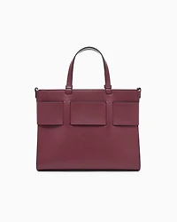 Armani Exchange - Large tote bag with double handles and shoulder strap, Woman, Burgundy, Size: TU