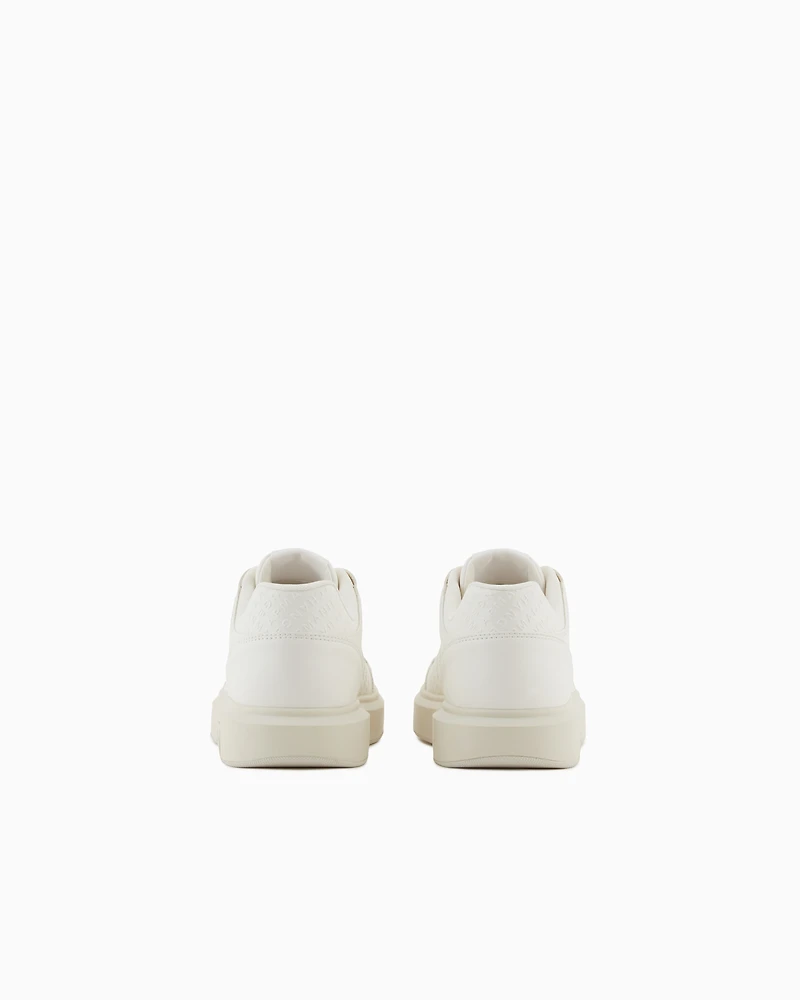 Armani Exchange - Sneakers with allover logo, Man, White, Size: