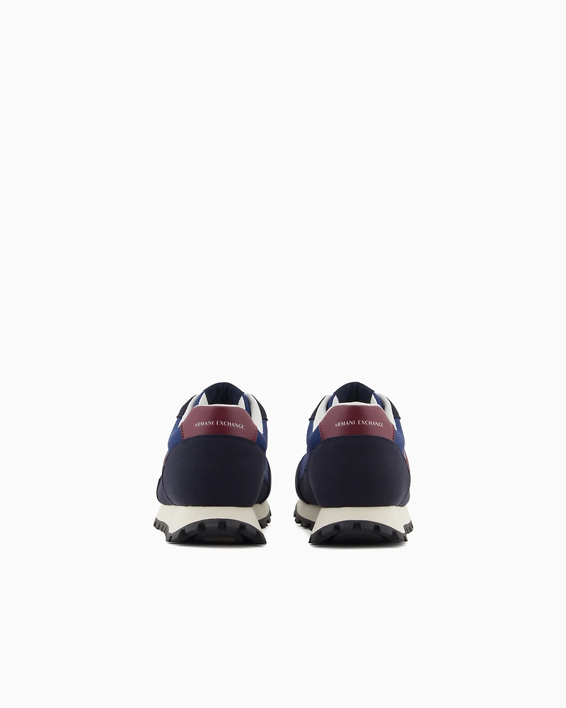 Armani Exchange - Sneakers with contrasting logo, Man, Blue, Size: