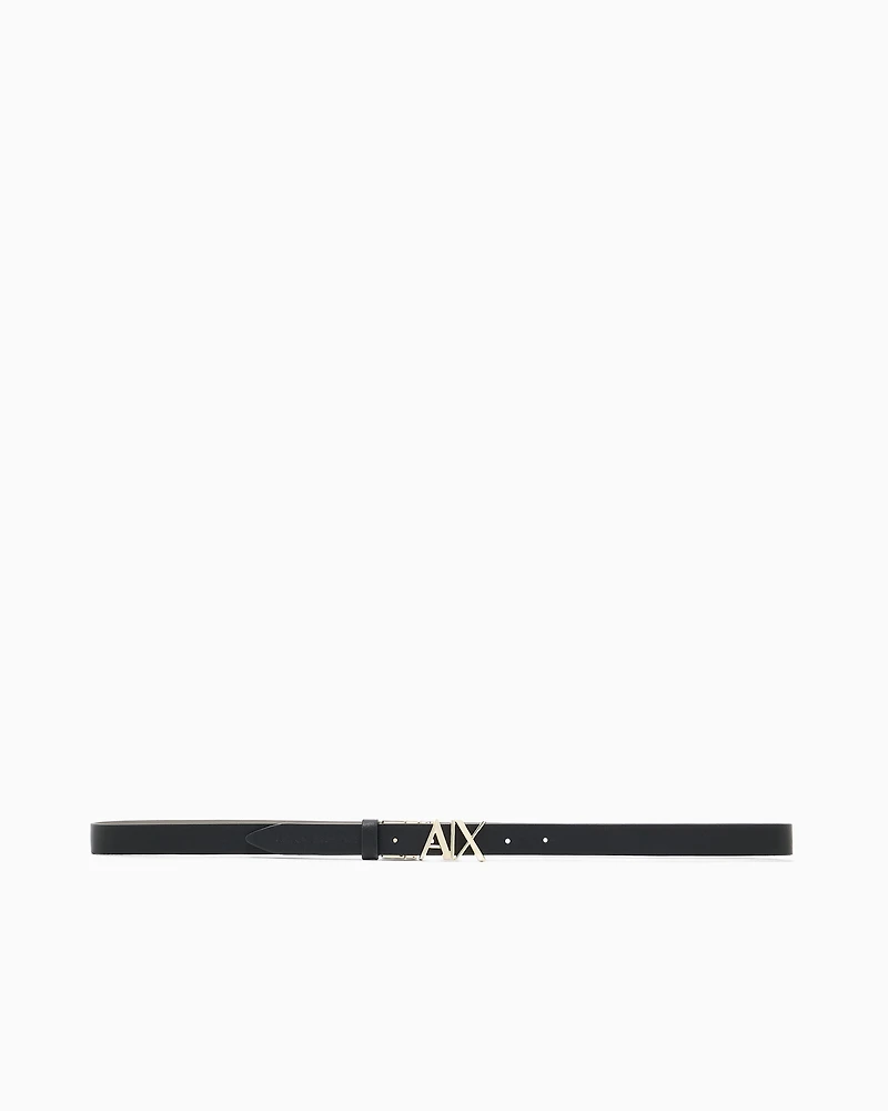 Armani Exchange - Reversible belt with gold logo, Woman, Black, Size: TU