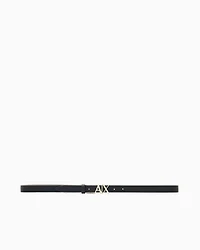 Armani Exchange - Reversible belt with gold logo, Woman, Black, Size: TU