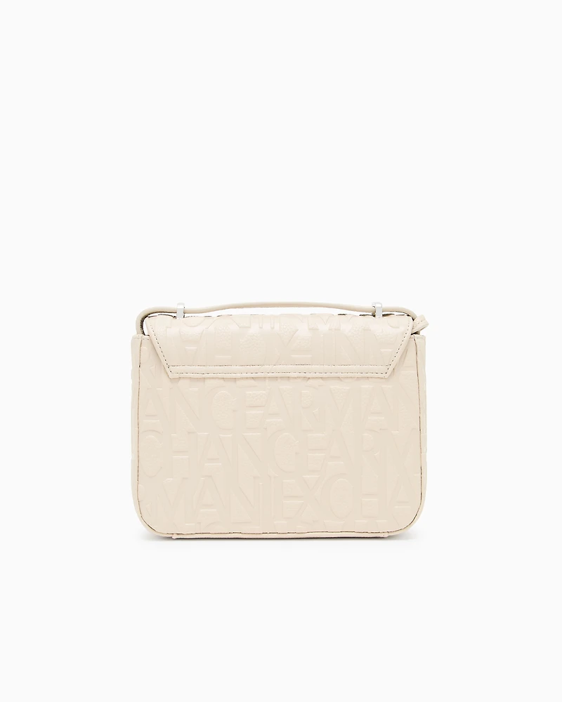 Armani Exchange - Allover logo shoulder bag, Woman, Beige, Size: TU