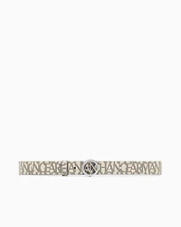 Eco-leather belt with round logo buckle
