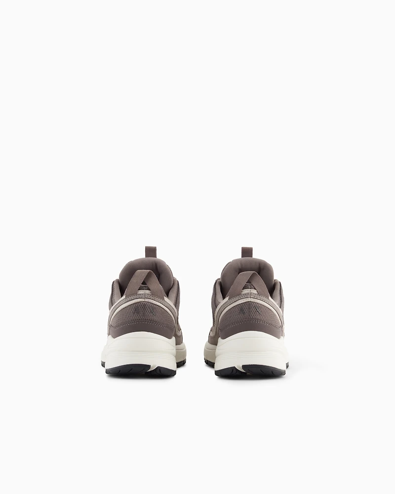 Armani Exchange - TECHNICAL FABRIC CHUNKY SNEAKERS, Man, Brown, Size: