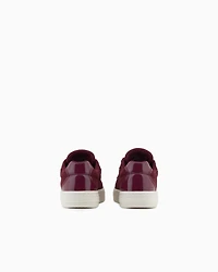 Armani Exchange - Leather sneakers with embossed details, Woman, Burgundy, Size: