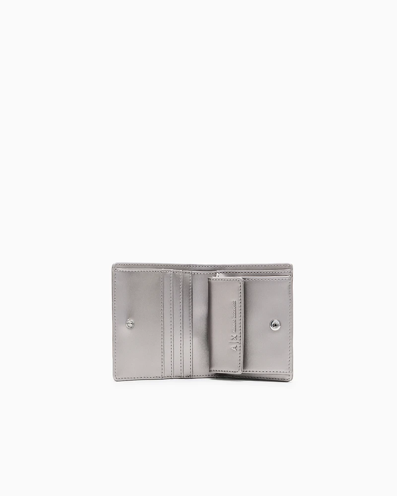 Armani Exchange - Small wallet with ASV logo, Woman, Silver, Size: TU