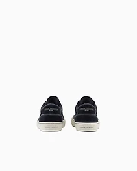 Armani Exchange - Leather sneakers with stitching, Man, Navy Blue, Size: