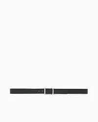 Leather belt with logo