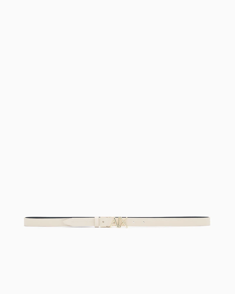 Reversible belt with gold logo