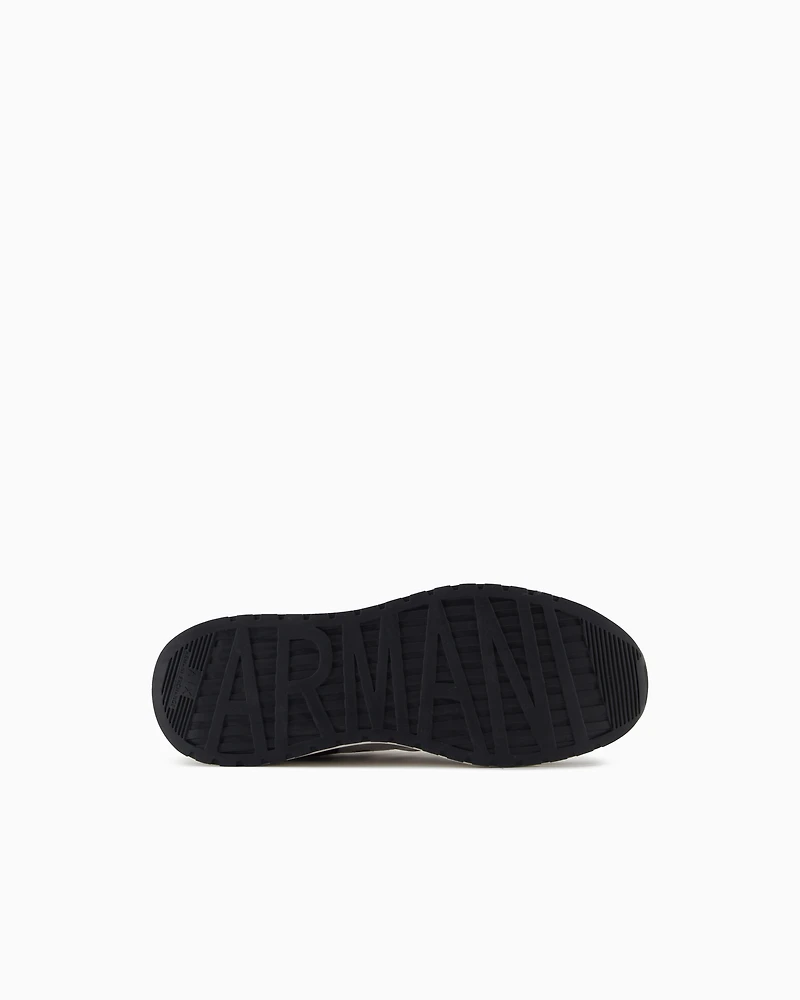 ECO-SUEDE COLOR BLOCK LOGO SNEAKERS