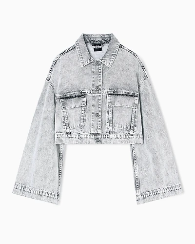 Armani Exchange - Denim Jackets, Woman, Grey, Size: