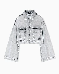 Armani Exchange - Denim Jackets, Woman, Grey, Size: