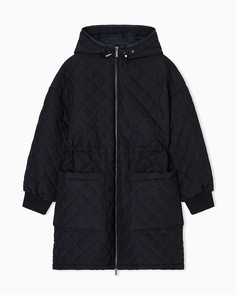 Armani Exchange - Parka with diamond quilted hood, Woman, Black, Size: