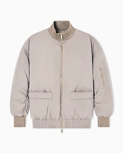 Armani Exchange - Recycled nylon bomber jacket, Woman, Brown, Size: