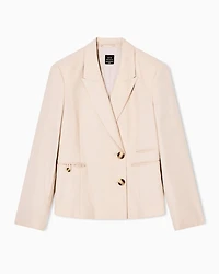 Jacket with off-center buttons