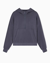 Armani Exchange - Half zip hoodie, Woman, Grey, Size: