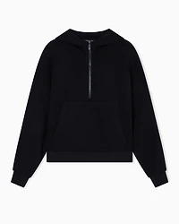 Armani Exchange - Half zip hoodie, Woman, Black, Size: