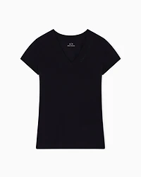 Armani Exchange -  Slim fit T-shirt with logo, Woman, Black, Size: