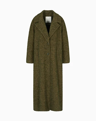 Emporio Armani - New York capsule collection bouclé wool-blend coat, Woman, Green, Size: