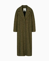 Emporio Armani - New York capsule collection bouclé wool-blend coat, Woman, Green, Size: