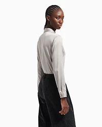 Emporio Armani - Valentine’s Day capsule collection satin crêpe shirt, Woman, Grey, Size: