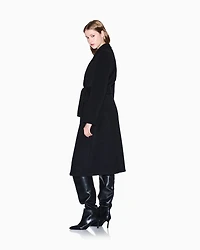 Armani Exchange - Wool blend belted coat, Woman, Black, Size: